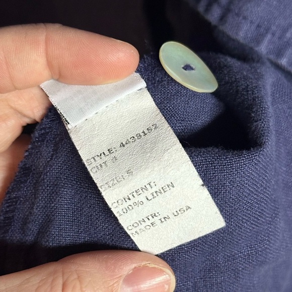 Cut Loose Purple 100% Linen Collar Top Dress Coat Made in USA SM Oversized - Picture 6 of 9